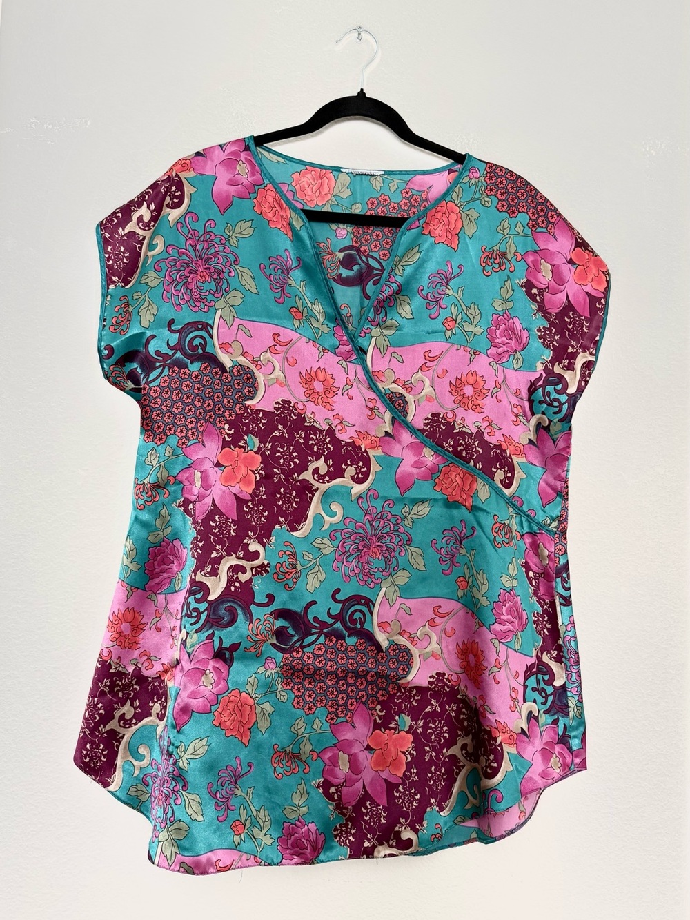 🌸 vintage asian inspired silk boxy tunic
